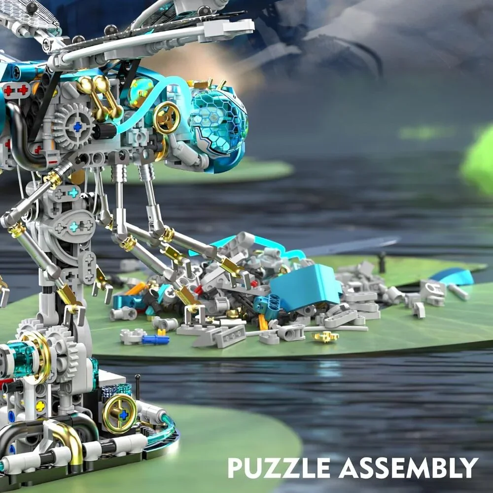 NEW Mechanical Technic Dragonfly Building Block Set LEGO Compatible LED Lights